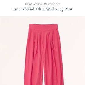 Abercrombie & Fitch Linen Blend Ultra Wide-Leg Pants